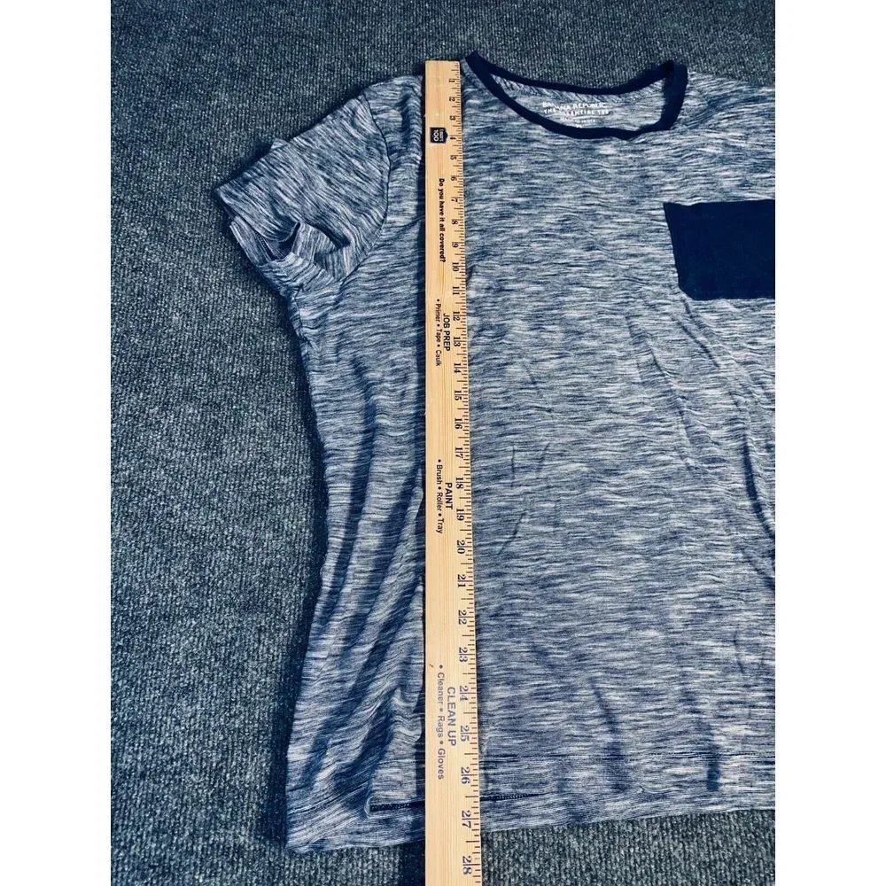 Banana Republic The Essentials‎ Tee Shirt Men's XL Blue Space Dye Short Sleeve